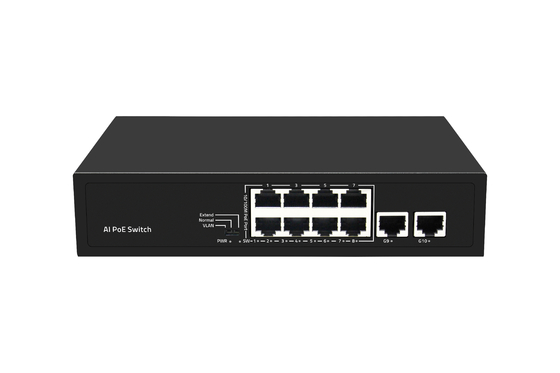 Finansal için RoHS Ağ Endüstriyel Ethernet Anahtarı 10 Port 1000M Uplink AI